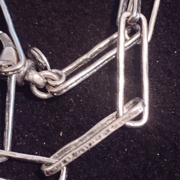 Paz Creations Sterling Silver Paper Clip Style Bracelet - Picture 2 of 6